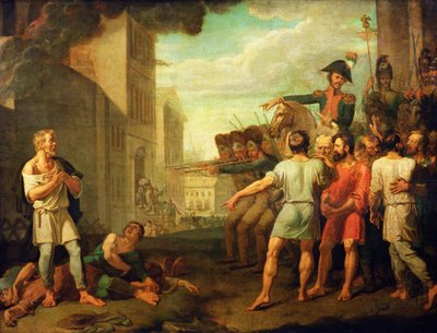 La ejecución de los rusos por los soldados franceses en 1812 de Mikhail Tikhonov