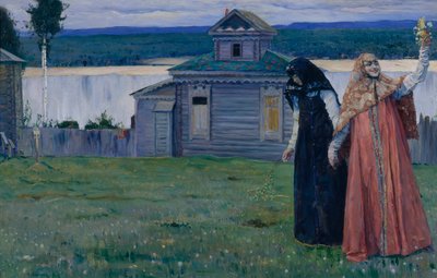 En un monasterio aislado Hermanas, 1915 de Mikhail Vasilievich Nesterov