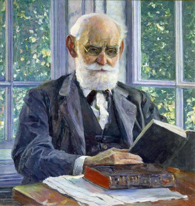 Retrato del fisiólogo, psicólogo y médico Ivan P. Pavlov de Mikhail Vasilyevich Nesterov