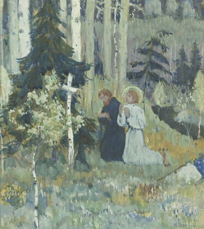 La fundación del Monasterio de la Trinidad-Sergio de Mikhail Vasilievich Nesterov