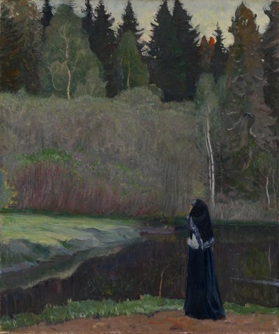 El ruiseñor está cantando de Mikhail Vasilievich Nesterov