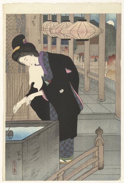 Visitando el Templo Kiyomizu Moda Kiyomizu (título sobre objeto) La primera serie de una nueva selección de rostros famosos de Kioto. (título de la serie) de Miki Suizan