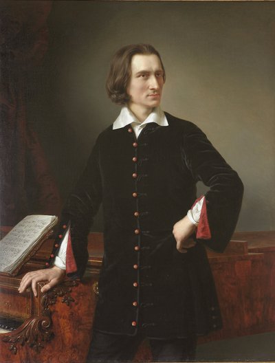 Retrato de Franz Liszt (1811-1886), compositor y pianista húngaro - Retrato de Franz Liszt - Pintura de Miklos Barabas (1810-1898) 1847 Museo Nacional Húngaro, Budapest de Miklós Barabás