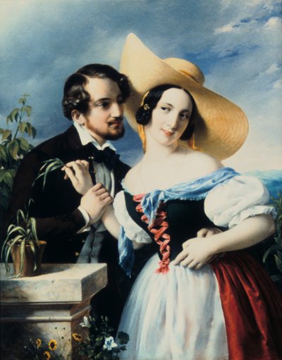 Coqueteo, 1841 de Miklós Barabás