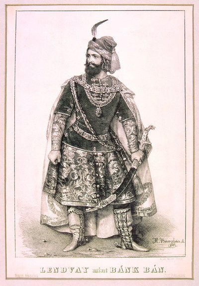 Márton Lendvay como Bánk Bán (Miklós Barabás, 1845) de Miklós Barabás
