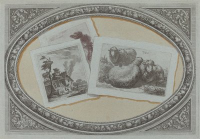 Trampantojo: Paisajes y Ovejas, Usando Placas de Cobre Originales de Milanese 18th Century, and Francesco Londonio