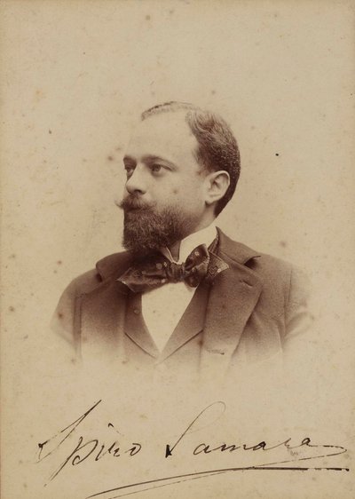 Retrato del compositor Spyridon Samaras 1861-1917, ca. 1894 de Milano . Guigoni and Bossi