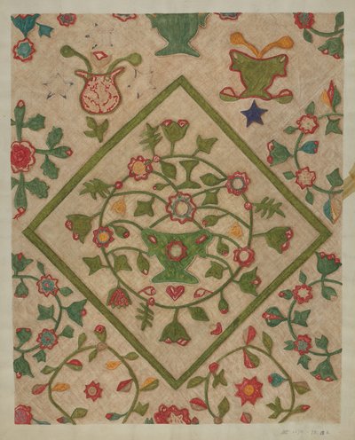 Colcha de apliques de Mildred E. Bent