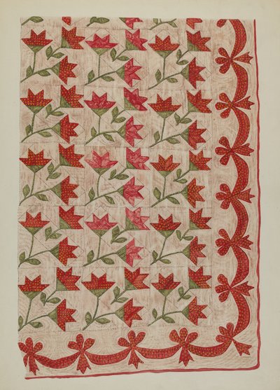 Colcha aplicada de Mildred E. Bent