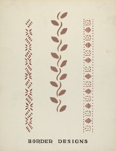 Diseños de bordes del portafolio propuesto "Plantillas de pared de Maine" de Mildred E. Bent