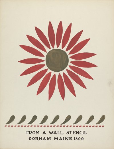 Diseño de Gorham, Maine 1800: de la cartera propuesta "Plantillas de pared de Maine" de Mildred E. Bent