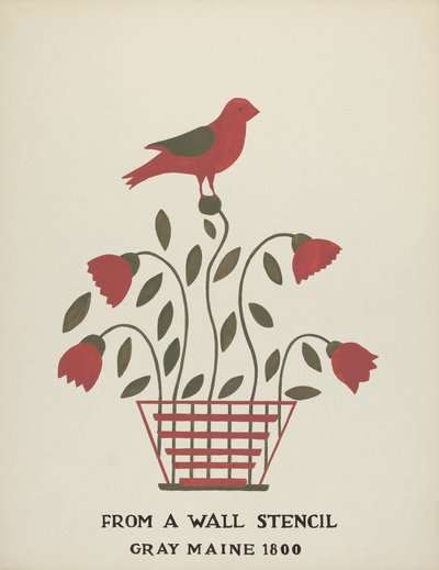 Diseño de Gray, Maine 1800 (no. 2): Del Portafolio Propuesto "Plantillas de Pared de Maine" de Mildred E. Bent