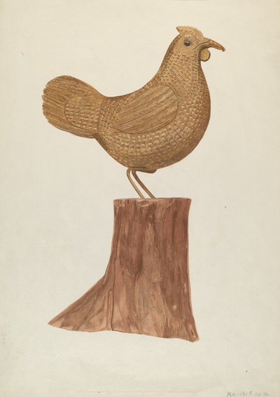 Gallina de madera pequeña de Mildred E. Bent