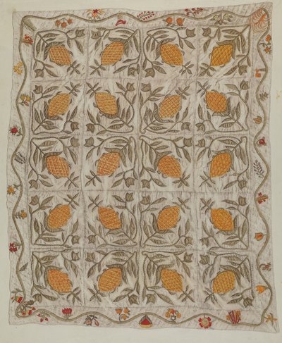Colcha de piña de Mildred E. Bent
