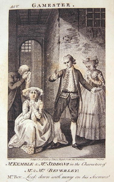 Mr Kemble y Mrs Siddons en los personajes de Mr y Mrs Beverley, frontispicio de 