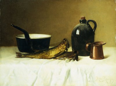 Bodegón con arenque, olla, jarra y medida, 1908 de Milne Ramsey