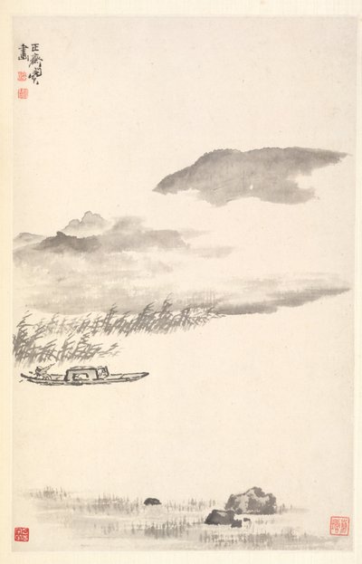 Paisaje fluvial, 1788 de Min Zhen