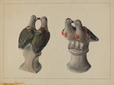Pájaros de amor de yeso, c. 1937 de Mina Lowry
