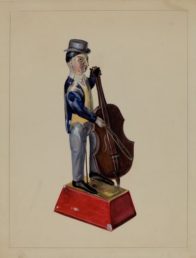 Hombre con violonchelo de Mina Lowry