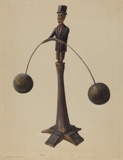 Hombre equilibrando alemán de Pensilvania de Mina Lowry