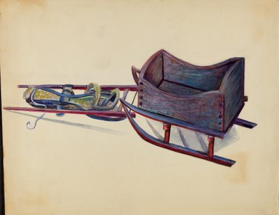 Trineo de juguete, c. 1936 de Mina Lowry