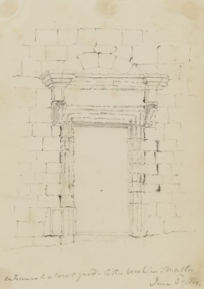 Malta, entrada a un patio de la Citta Vecchia de Miner Kilbourne Kellogg
