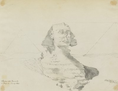 Esfinge con pirámides de Ghizeh, Egipto de Miner Kilbourne Kellogg
