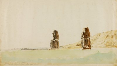 Estatuas en Memnon, Tebas, s.f. de Miner Kilbourne Kellogg