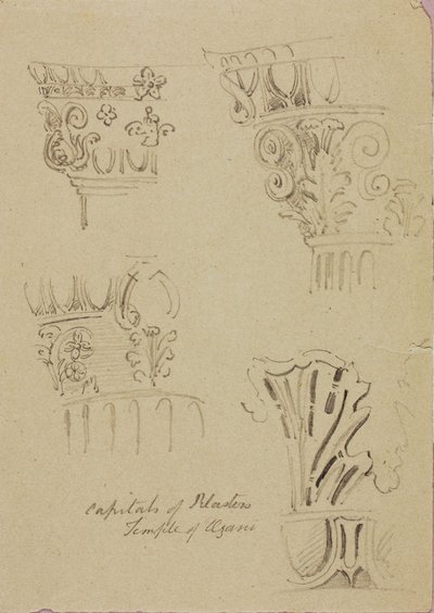 Templo de Azani, capiteles de pilastras de Miner Kilbourne Kellogg
