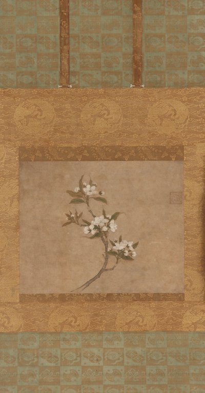 Rama de flores de peral de Ming Dynasty Chinese School