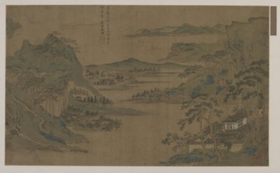 Una vista amplia de montañas y agua de Ming Dynasty Chinese School