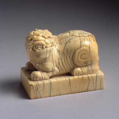Sello en forma de qilin, siglo XV-XVII (marfil tallado) de Ming Dynasty Chinese School