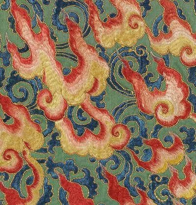 Detalle de Thangka imperial de seda bordada de Ming Dynasty Chinese School