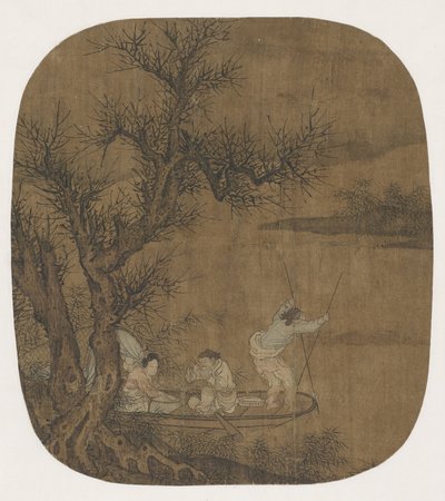 Disfrutando de una comida a bordo de un barco, siglo XVI-XVII de Ming Dynasty Chinese School