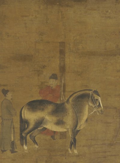 Evaluando un caballo de Ming Dynasty Chinese School