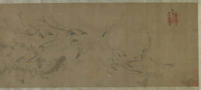 Peces y algas de Ming Dynasty Chinese School