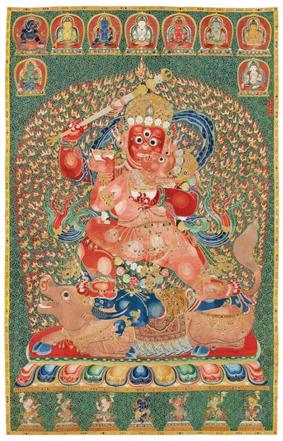 Thangka imperial de seda bordada de Ming Dynasty Chinese School