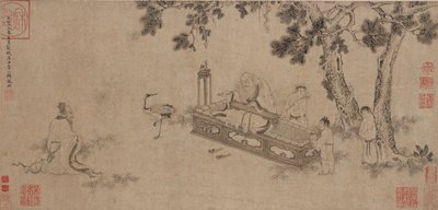 Laozi Entregando el Daodejing de Ming Dynasty Chinese School