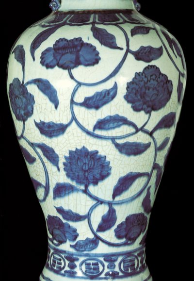 Gran jarrón azul y blanco, Periodo Jiajing de Ming Dynasty Chinese School