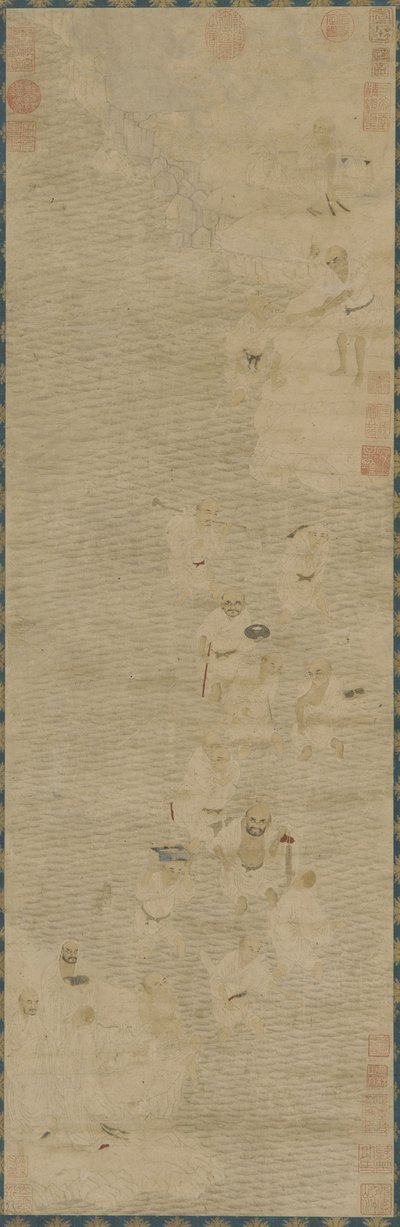 Luohan cruzando un río, siglo XVI-XVII de Ming Dynasty Chinese School