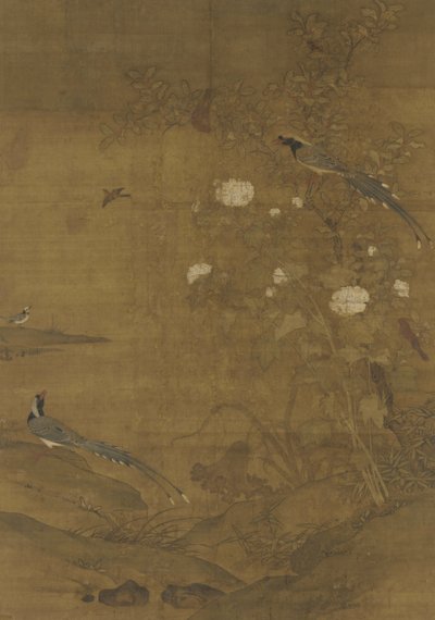 Urracas, Ampelis, Hibisco y Canela, c.1400 de Ming Dynasty Chinese School