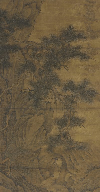 Pino y arroyo de Ming Dynasty Chinese School