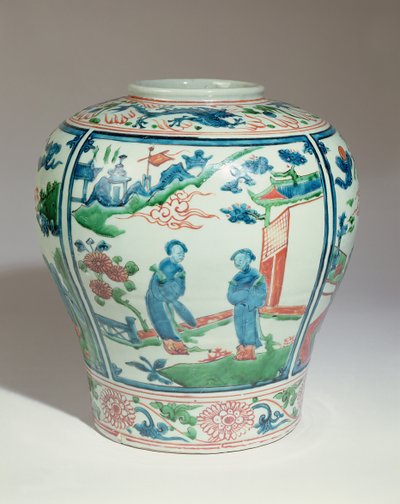 Jarra oviforme policromada de Swatow, finales del siglo XVI (cerámica) de Ming Dynasty Chinese School