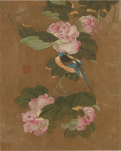 Diez imágenes de pájaros y flores (color sobre seda) de Ming Dynasty Chinese School