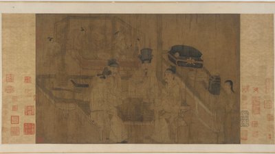 La doble pantalla: El emperador Li Jing observando a sus hermanos jugar Weiqi de Ming Dynasty Chinese School