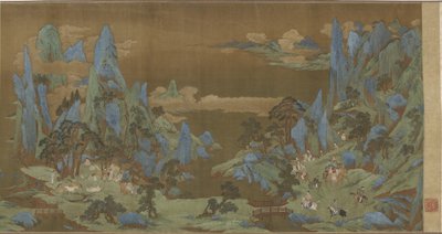 Viajeros en las montañas primaverales, siglo XVI-XVII de Ming Dynasty Chinese School