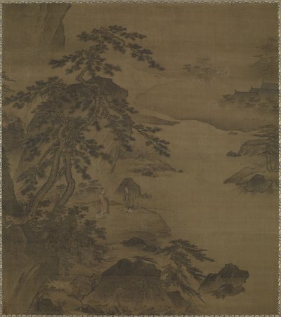 Visitando al sabio en el río Wei, mediados del siglo XV de Ming Dynasty Chinese School