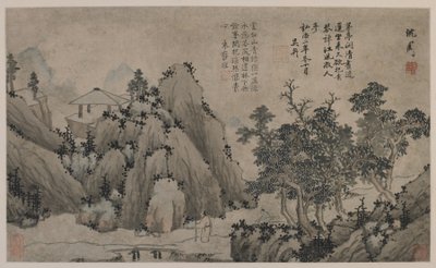 Caminando junto a un arroyo de montaña de Ming Dynasty Chinese School