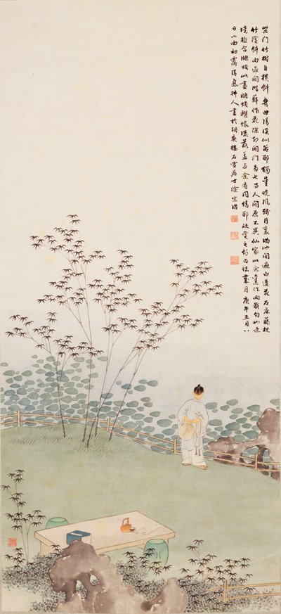 Mirando un estanque de lotos de Ming Yu