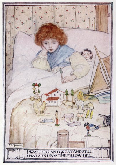 El país del contrapicado. R L Stevenson (litografía en color) de Minnie Didbin Spooner